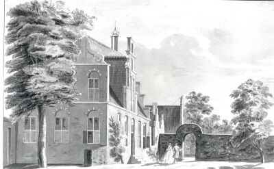 De Brassershof op een 18e eeuwse prent
