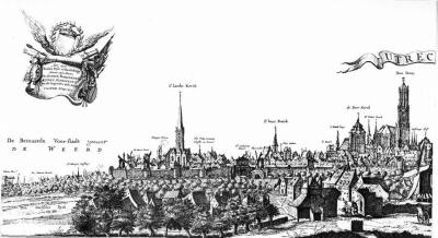 Profiel van de stad Utrecht uit het westen gezien, van Bemuurde Weerd tot en met het Bisschopshof (toegewezen aan S.van Lamsweerde)